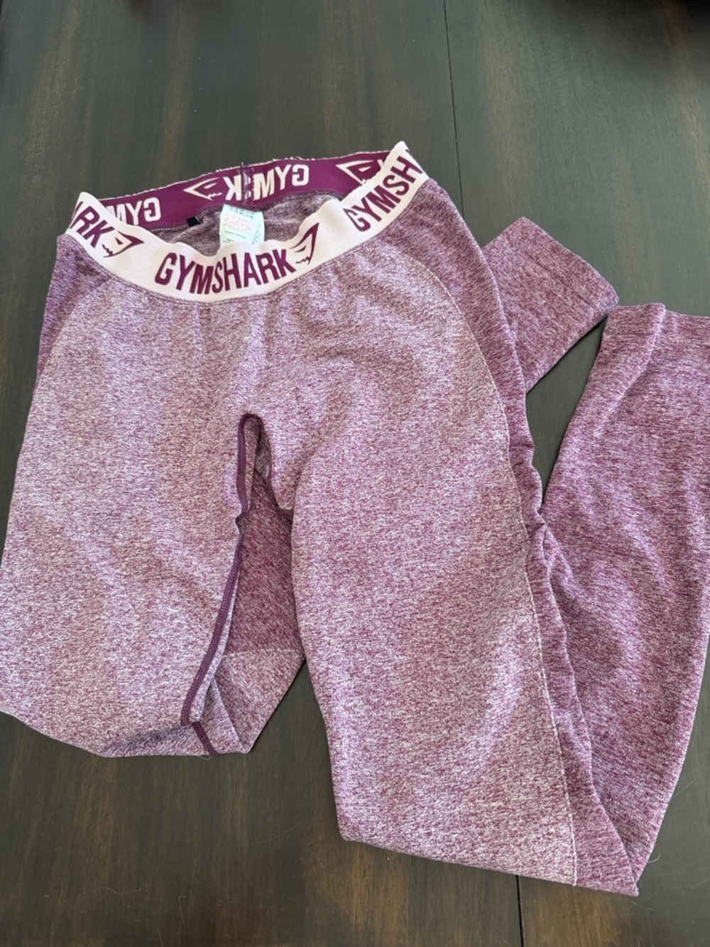 Gymshark Women’s Heathered Purple Seamless Leggings with Branded Waistband